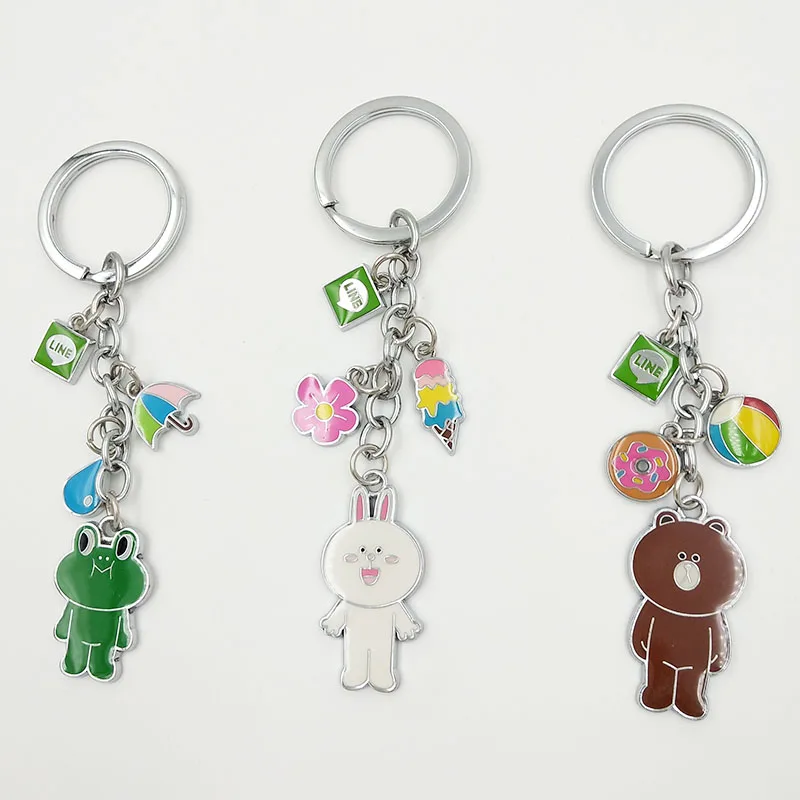 Лягушка Line Town брелок милый для ключей женщин коричневого цвета с декором в виде