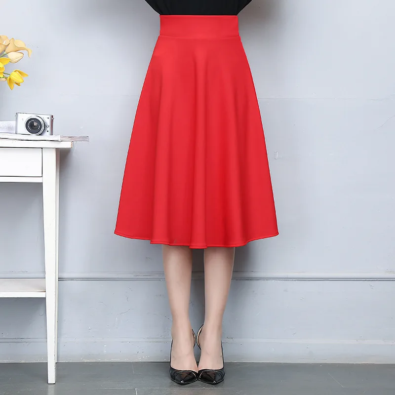 New women's skirts elastic waist pleated skirt students fashion solid color a tide | Женская одежда