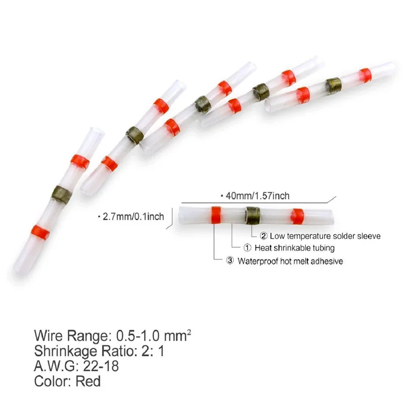 100 шт. Новый припой рукав термоусадочная Стыковая проволока соединитель