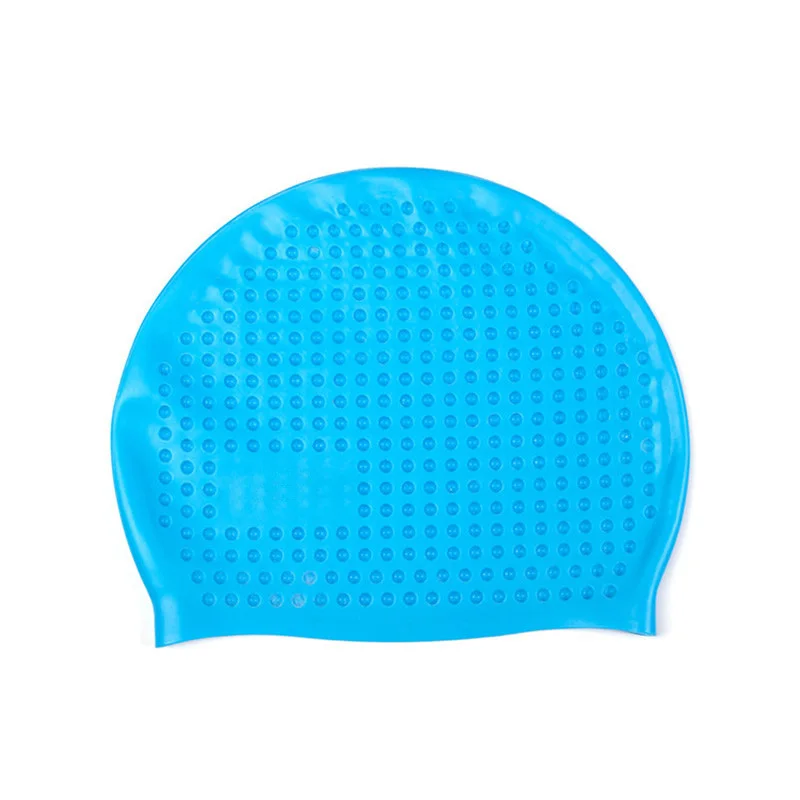 Sky Blue 5 Colors Silicone Rubber Swimming Caps Unisex Swimming Caps Adult Men Women Waterproof Swim Caps Hat Swimming Accessories - Цвет: Sky Blue