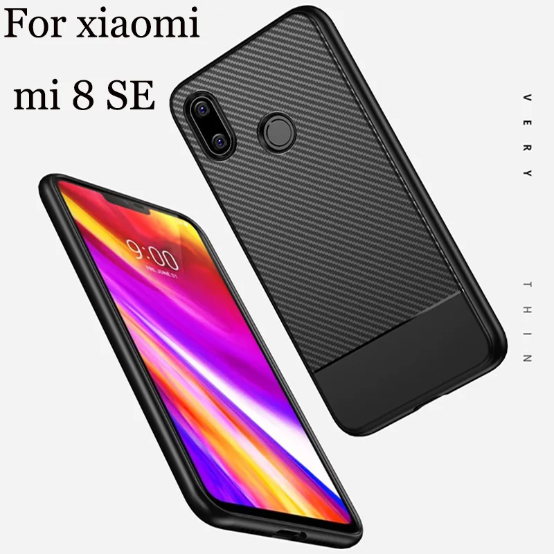 

For xiaomi mi 8 SE Case For xiaomi mi8 SE Case Carbon fiber TPU soft Back cover For xiaomi mi 8SE mi8SE 8 S E phone Cases shell