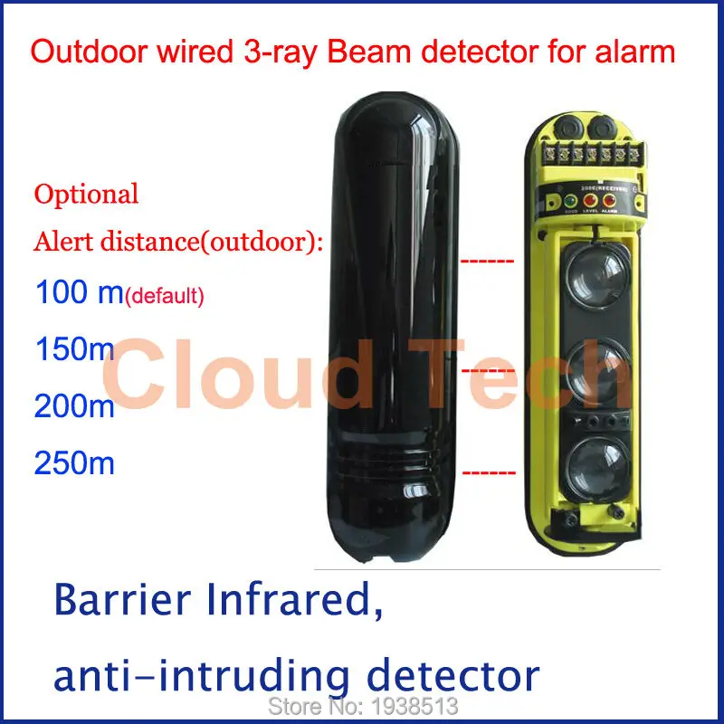 3 лучей tri-луча Проводной Открытый/Крытый детектора пучка ИК-датчик по периметру