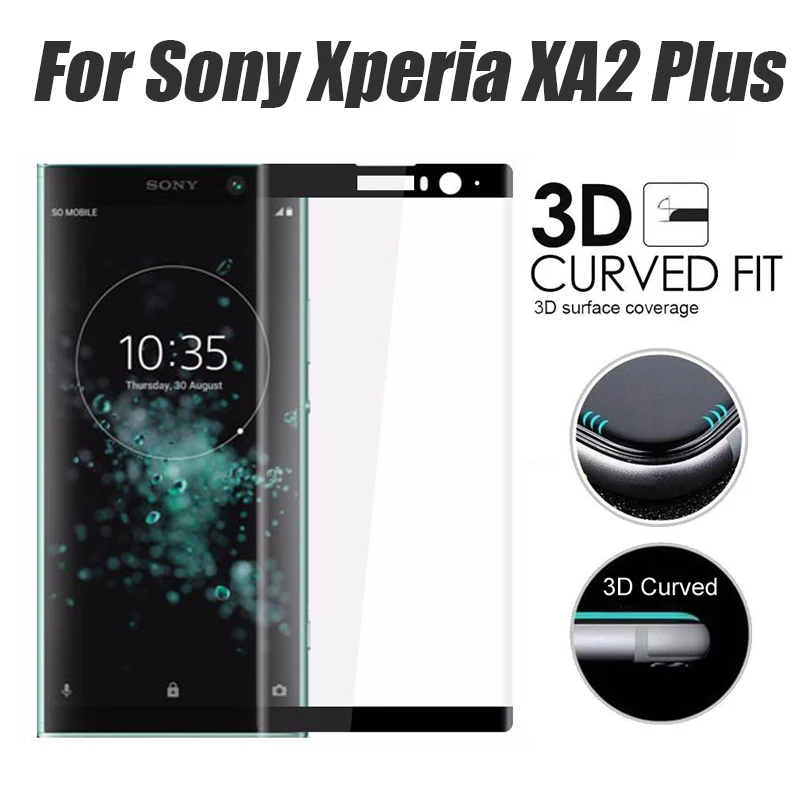 Защитное 3d стекло изогнутое закаленное с полным покрытием для Sony Xperia XA2 plus sony x a2