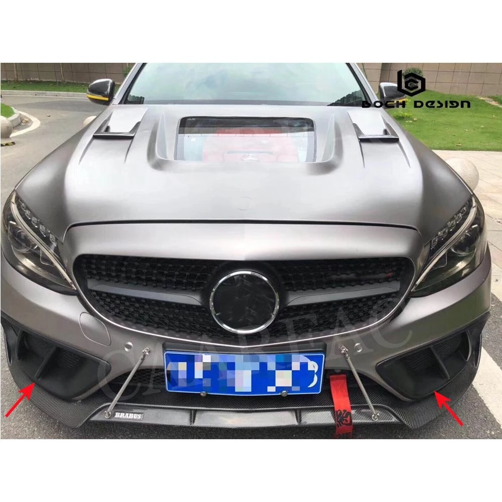 C Класс передний бампер вентиляционное отверстие выход крышка отделка для Mercedes Benz W205 C43 AMG C180 C200 Спорт- FogLamp гриль рамка FRP