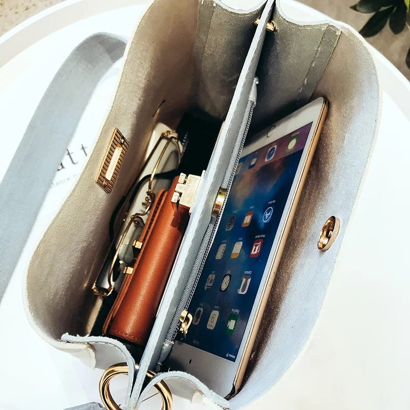 

Fashion Contrast Color Messenger Bag Wild Broadband Shoulder Bucket Bag Female Summer Small Bag Female 2019 New HXC598