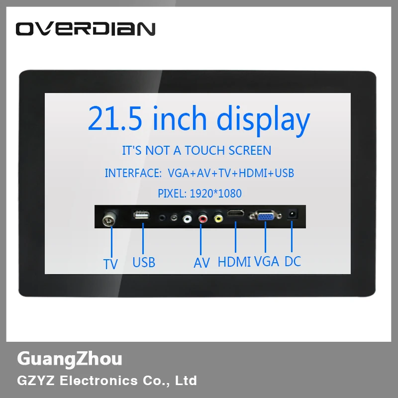 21 &quot/21 5 дюйма несенсорный промышленный ЖК монитор/дисплей VGA/HDMI/TV/AV/USB интерфейс