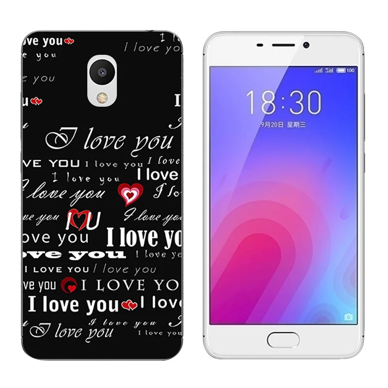 Мягкие чехлы из ТПУ для Meizu M6 5 2-дюймовый прозрачный черный силиконовый чехол