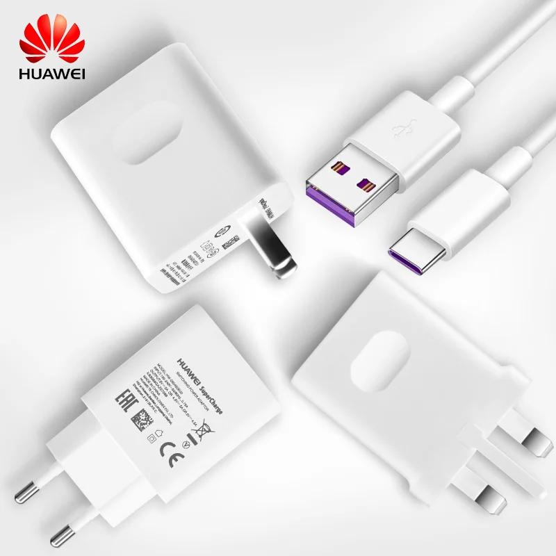Оригинальное быстрое зарядное устройство Huawei SuperCharge дорожное QC 3 0 5A кабель USB Type C