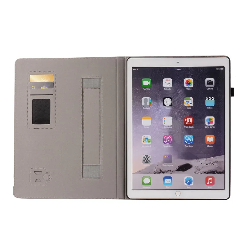 Новый чехол для планшета iPad Pro 12.9 дюймов 2015/2017 годов с ручкой, подставкой и отделением для карт.