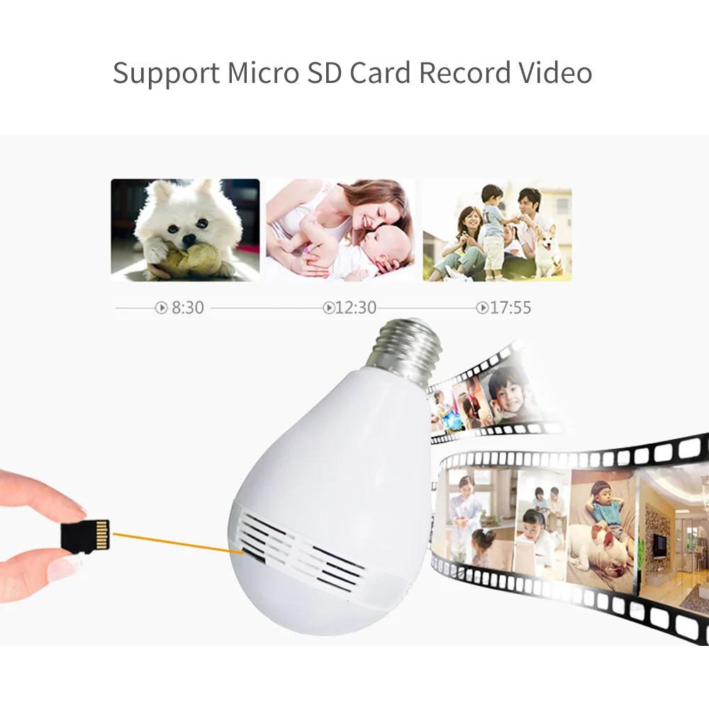 Wi Fi 360 градусов панорамный беспроводной ночного видения HD 2MP камера и Bluetooth