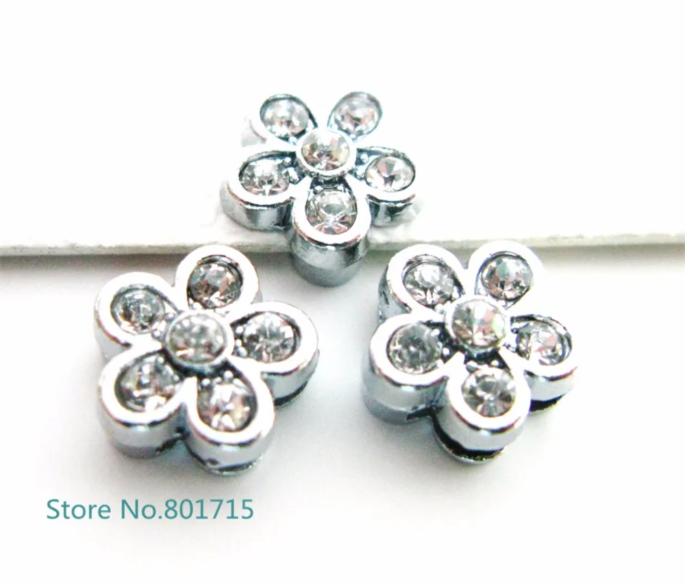 10pcs 8mm crystal flower apple Slide Charms Fit Pet Dog Cat Tag Collar Wristband SL467 | Украшения и аксессуары