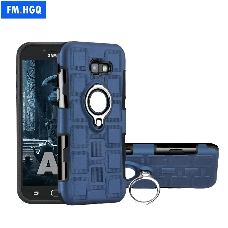 Чехол для samsung Galaxy A3 A5 A7, металлическое кольцо, подставка, TPU+ PC, 2в1, магнитный автомобильный чехол для A720 A320 A520, чехол