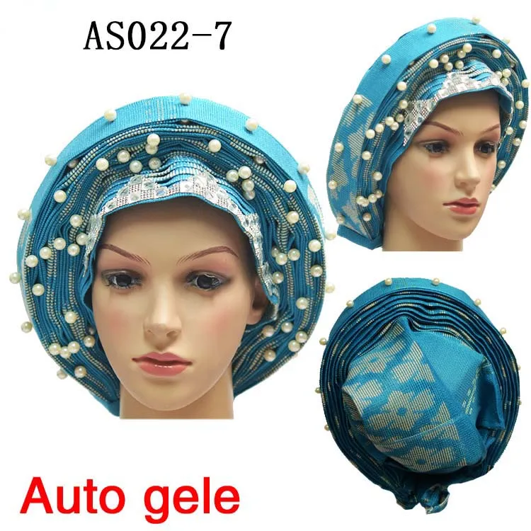 Новейшая Свадебная шляпка ASO OKE головной галстук золотой нигерийский уже сделанный модный головной убор для вечеринок для свадебной вечеринки тюрбан для женщин