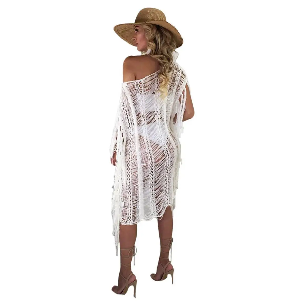 Новая мода женщин пляж выдалбливают кисточкой твердые трикотажные свободные из