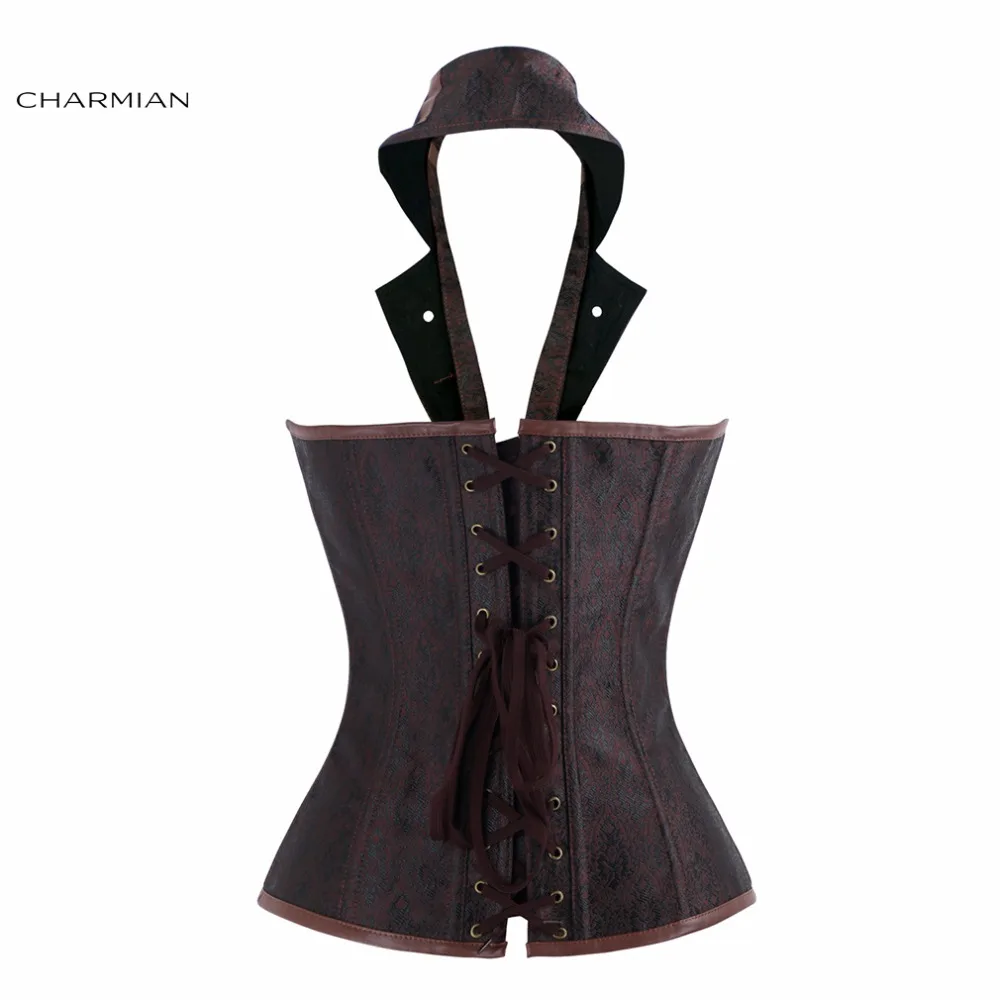 Женский корсет Charmian стальной в стиле стимпанк со стальными костями|steampunk corset