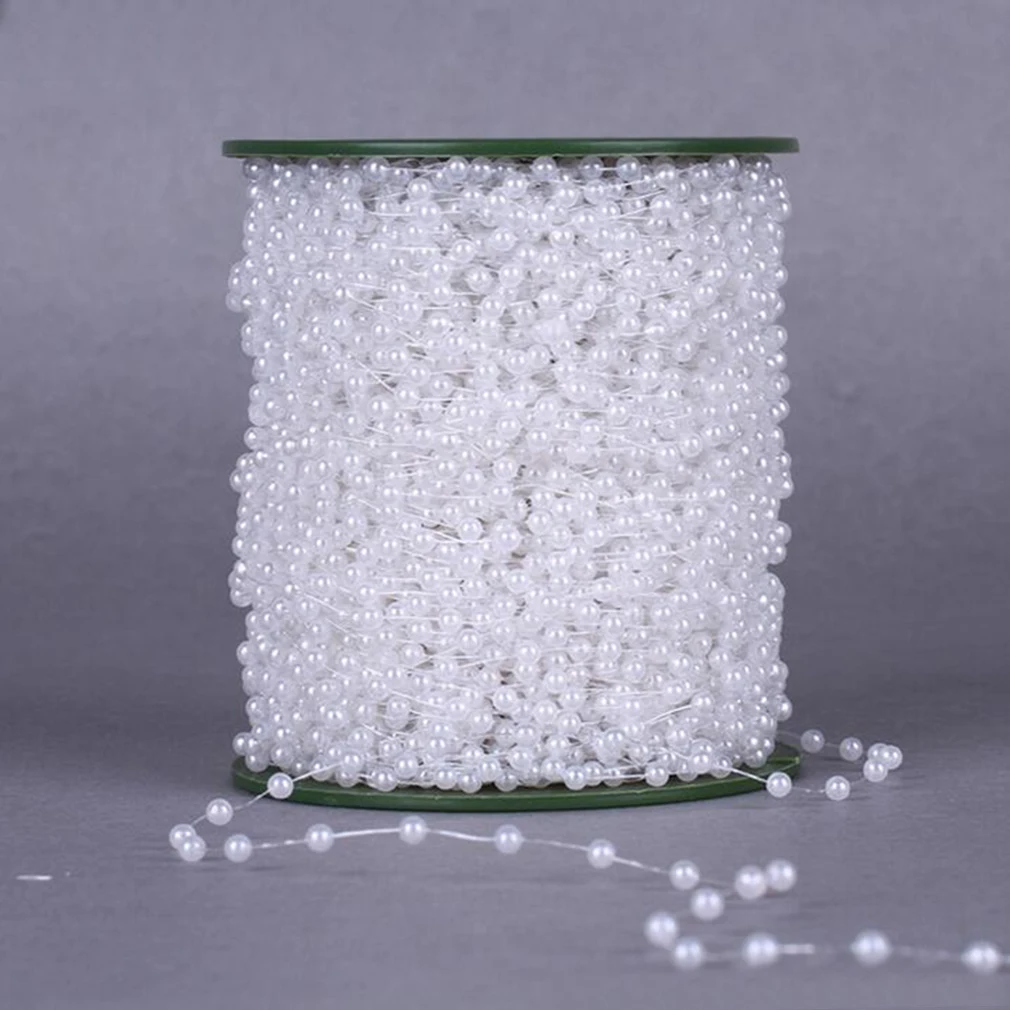 

10m 4mm Craft ABS Imitation Pearls Round Flatback Pearls Resin Scrapbook Beads Decorate Diy