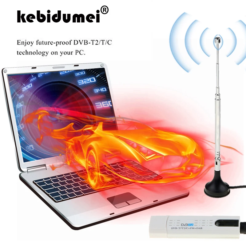 Цифровой ТВ-тюнер kebidumei спутниковый DVB T2 с антенной для ТВ-приёмника USB-антенной