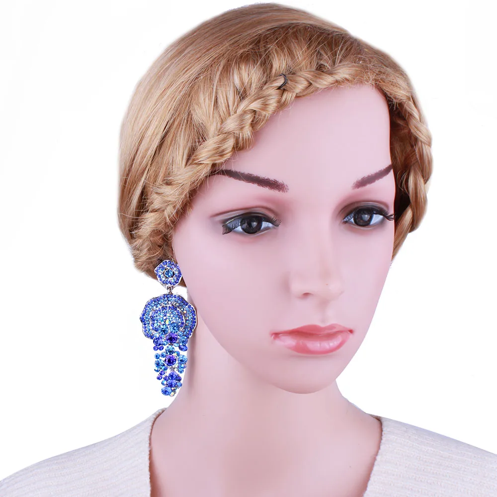 Ювелирные изделия FARLENA роскошные большие серьги кисточки со стразами для женщин