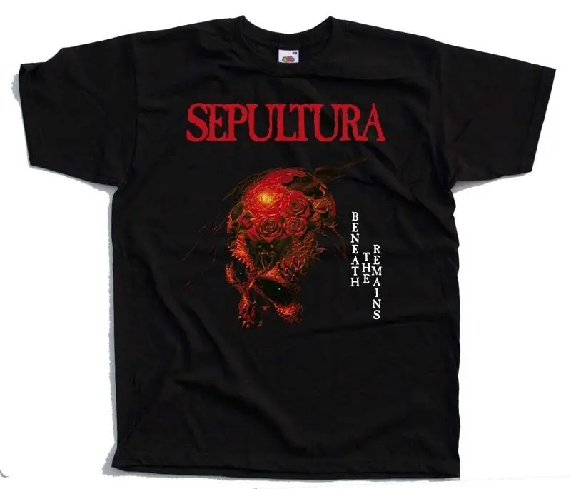 Sepultura V1 под остается Обложка альбома 1989 trasht рубашка (черный) S 5XL|Мужские футболки| |