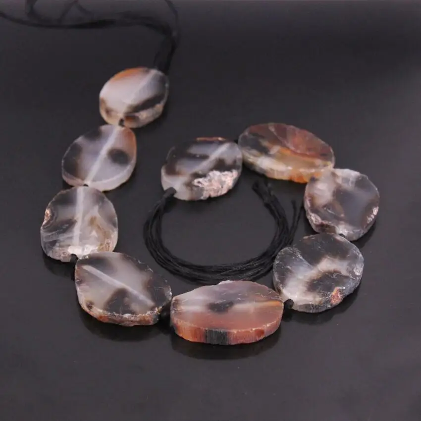 15 5 &quotпрядь натуральные необработанные Агаты Drusy Slab Slice свободные бусины Onxy Gems Nugget