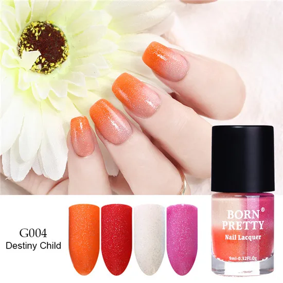 G004 BORN PRETTY 9 мл Отшелушивающий термальный лак для ногтей чувствительный к солнечному свету меняющий цвет лак 8 цветов лак для ногтей - Цвет: G004