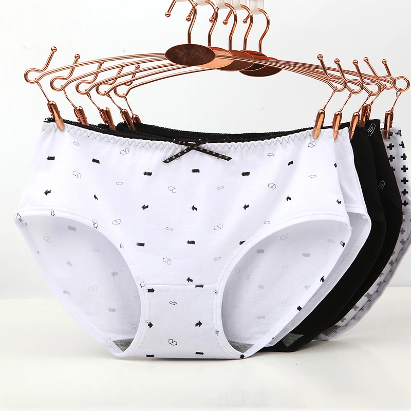 5 шт./лот хлопковые трусики сексуальные женские трусы мягкие с милым бантом