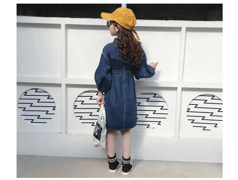 Джинсовое платье для девочек подростков летняя модная одежда детская модные