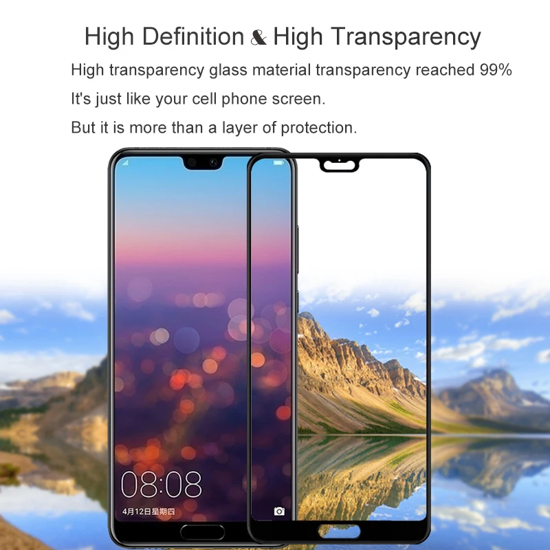 Screen Protector Tempered Glass Full Cover For Huawei P20 On Toughened Scratch Proof Protective Case Film P 20 | Мобильные телефоны