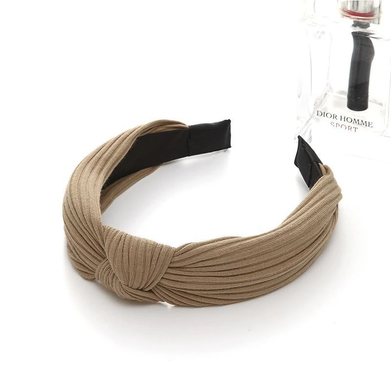 2021 Повязка на голову сплошного цвета для женщин, корейская мягкая замша, узелковая головная повязка, весна-лето, ручная работа, аксессуары для волос в виде бантика.