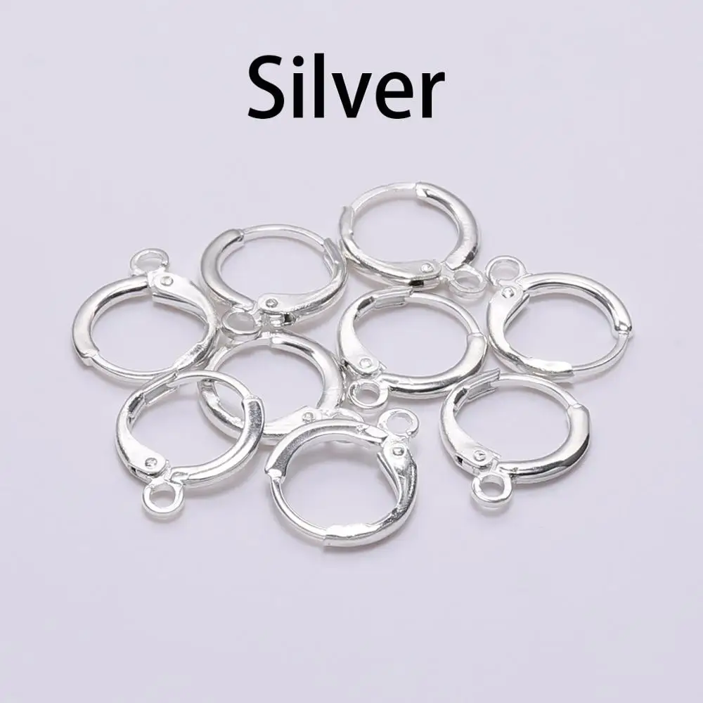 20pcs New product 14*12mm Hook Clip Earrings Clasps & Hooks Material Wire Settings Base Hoops Supplies For DIY Jewelry images - 6