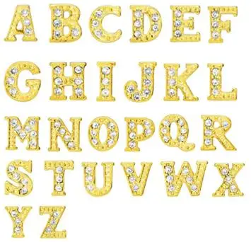 Алфавит A-M с надписью сделай сам плавающий медальон золотого цвета со стразами 20