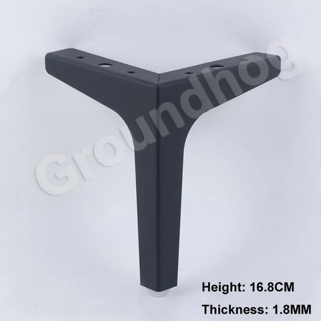 black 16.8cm 4 шт ножки мебели диван для ножек стула шкаф для кухонных шкафов, стопы 10,2/13,6/15,2/16,8 см Высота ножек кровати с помощью винтов - Цвет: black 16.8cm