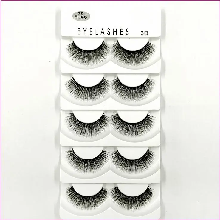 2017 новые 5 пар Толстые Накладные ресницы черные длинные 3d норковые наращивание