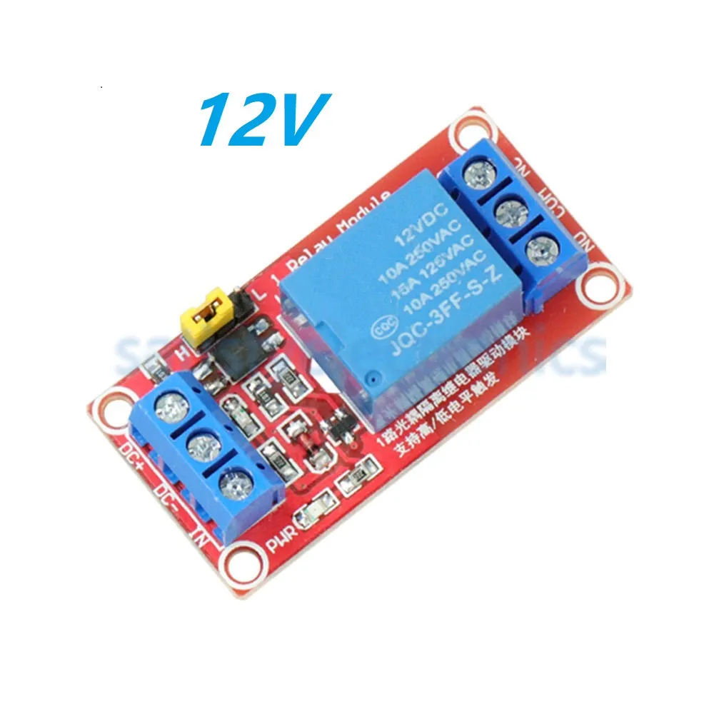 12V DC 5 в 9 в 12 В 24 В 1 канальный релейный модуль с оптроном щит высокий и низкий уровень триггера модуль питания - Цвет: 12V