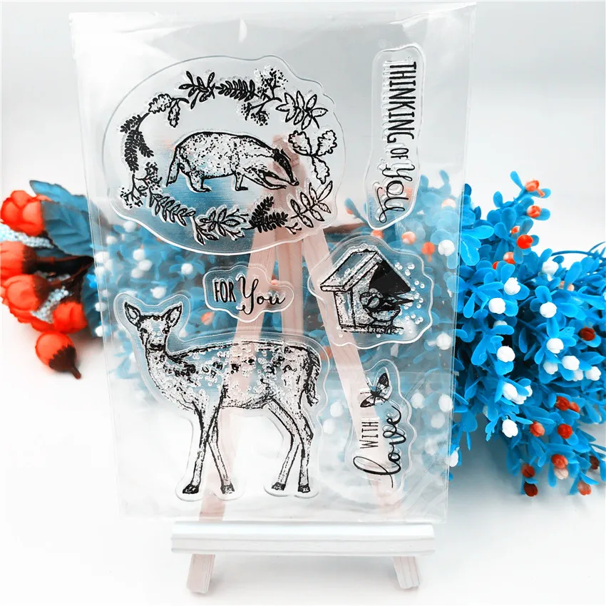 Горячая Распродажа дикий кабан венок прозрачные штампы/силиконовые уплотнения