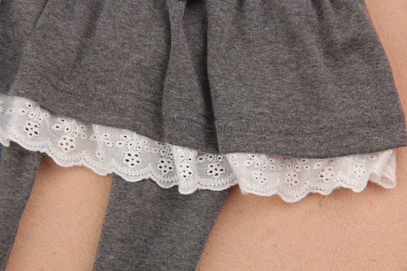 Осень 2019 детская одежда леггинсы для девочек юбка-брюки с милым бантом кружевная