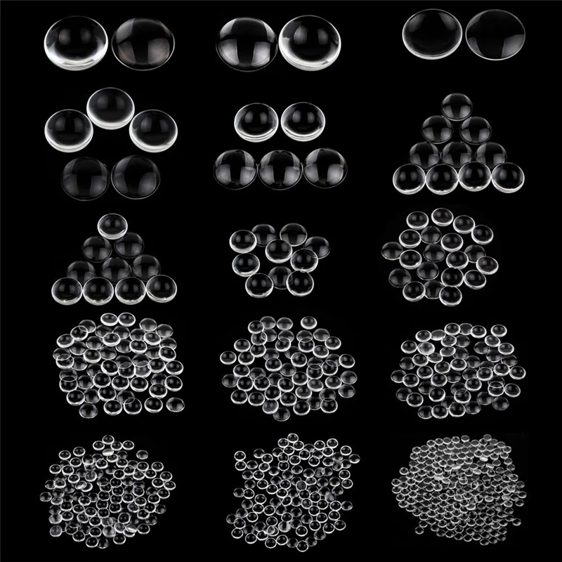 Женский полусферический кабошон плоская спина с кристаллами увеличительная