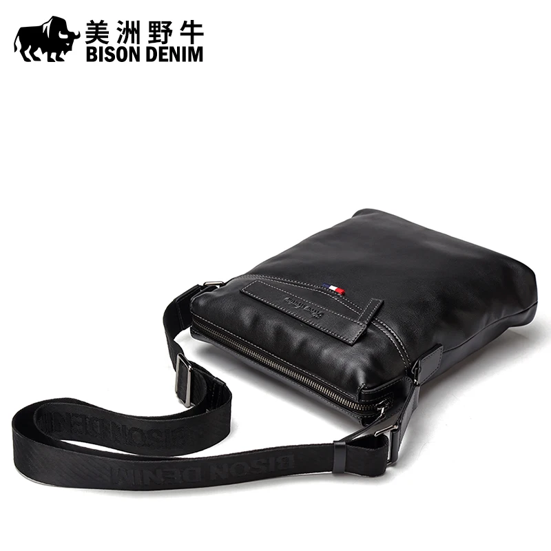 BISON DENIM известных брендов сумки мужские новый сумка через плечо натуральная кожа