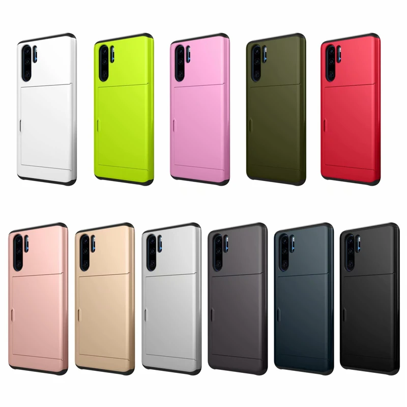 Деловой чехол для Huawei P30 Pro гибридный жесткий бумажник с отделением карт