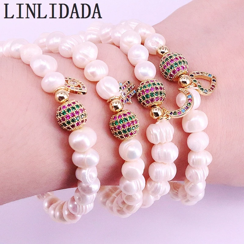 6 шт. Радужный Цирконий разделительные коннекторы бусины с натуральным белый