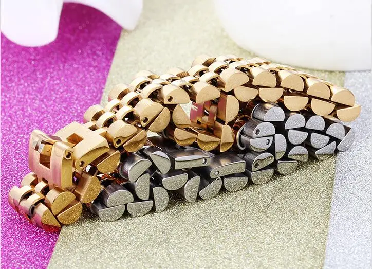 Браслет-цепочка шириной 15 мм для мужчин и женщин стильный Байкерский браслет без