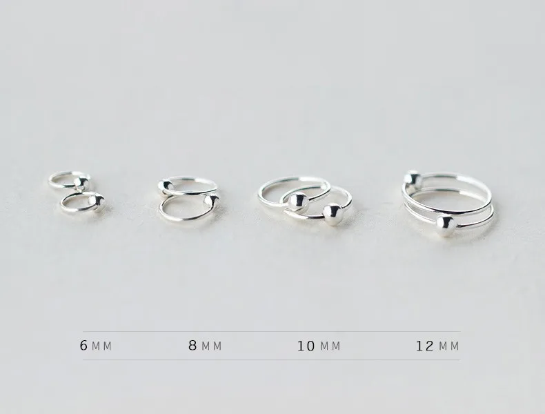 Минималистский Пронзительный козелка Helix хрящ Серьги 925 Щепка крошечный шарик