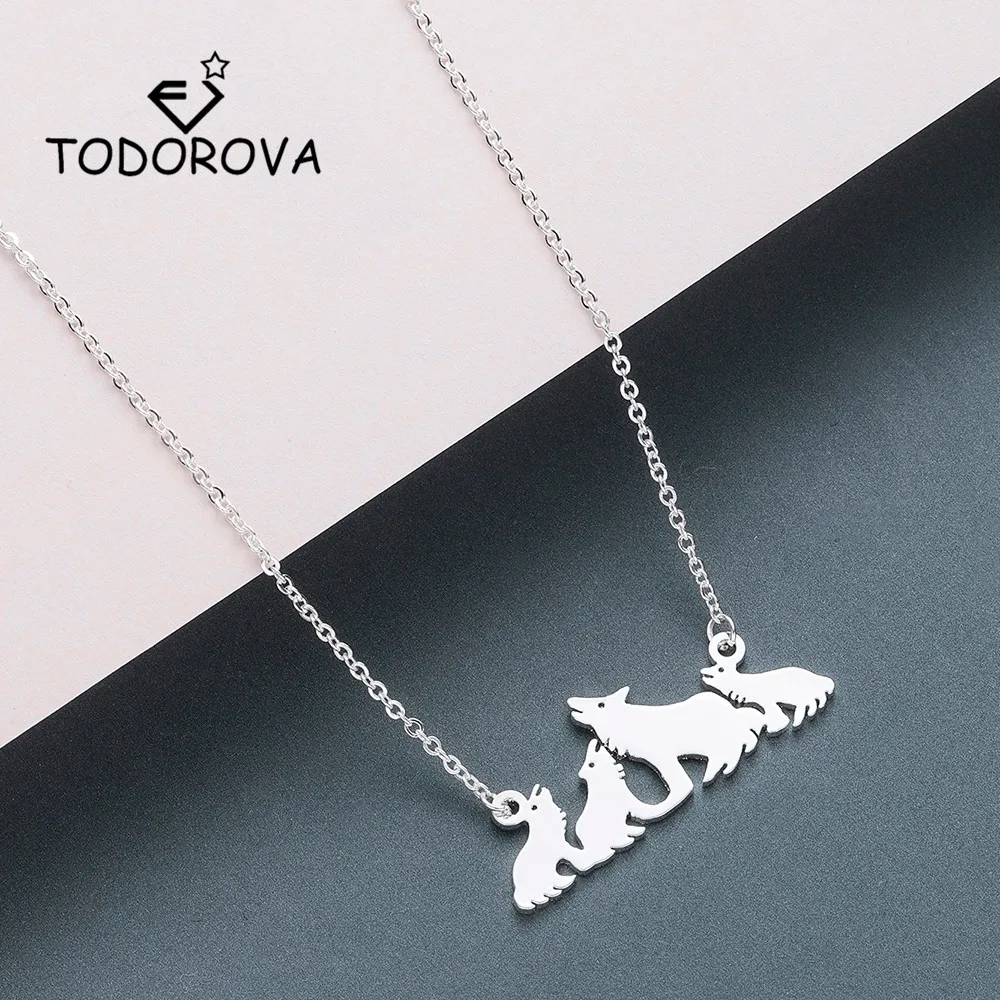 Todorova Wolf ожерелье для мамы женщин мужчин матери и ребенка кулон с лисой подарок на