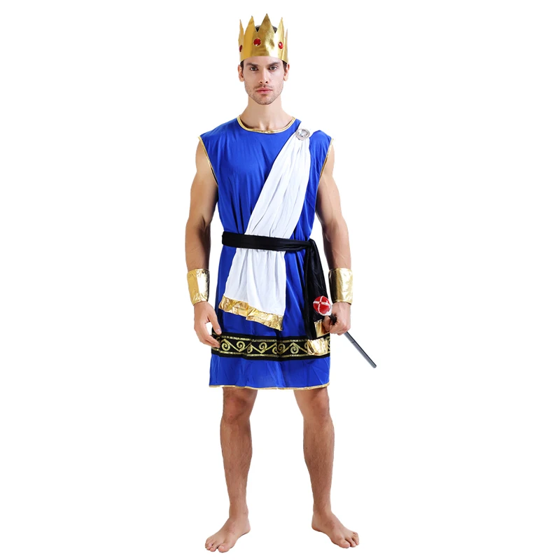 

Snailify Men Costume Blue Roman Senator Costume Halloween Cosplay For Adult Knight Warrior Zeus Cosplay