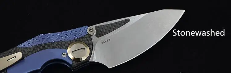 blue and stonewashed Новые доспехи VENOM ножи M390 сталь+ CF складной нож охотничий карманный нож для выживания титановая и углеродная ручка с torix - Цвет: blue and stonewashed