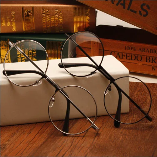 Женская винтажная оправа для очков обычная зеркальная большая круглая