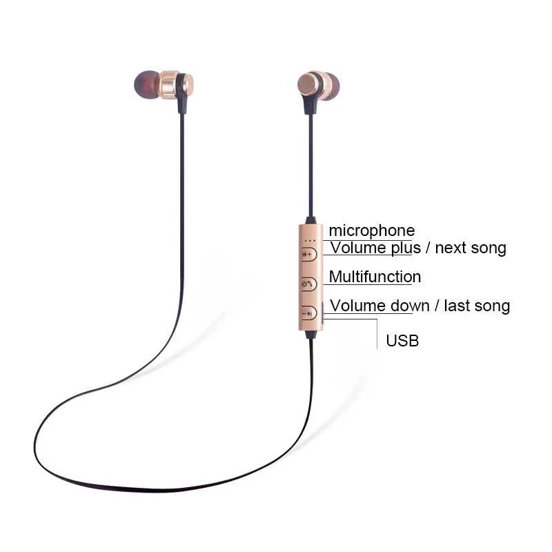 Новые MF-25 металлические Bluetooth V4.2 спортивные наушники с шумоподавлением стерео