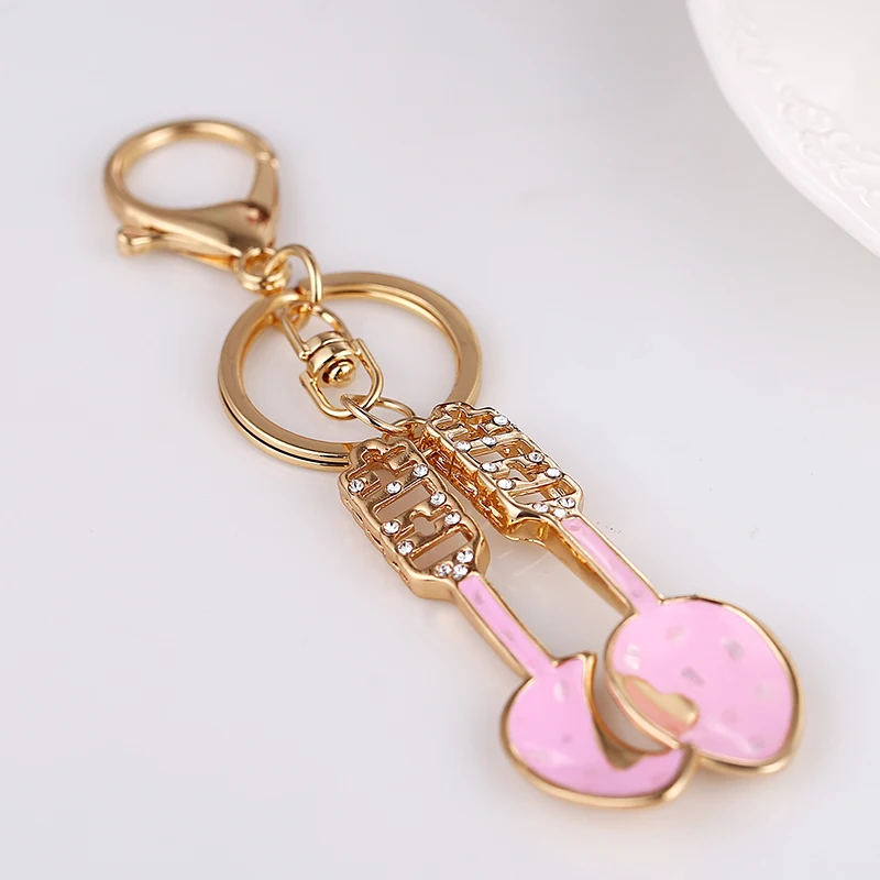 Необычная новинка брелок в виде ложки для влюбленных стразы ключей кольцо с