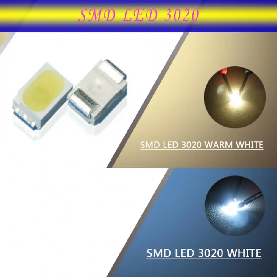 Evemodel SMD3020 100 шт. 3020 SMD светодиодный яркий белый/теплый белый s Новинка 1/35 модель