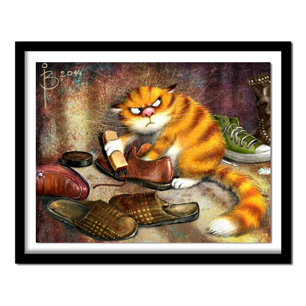 Полная алмазная вышивка животное &quotКот рабочий&quot 5D живопись крестом 3D алмаз